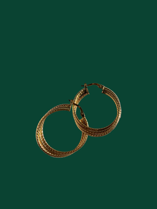 Textured Gold Hoop Earrings
